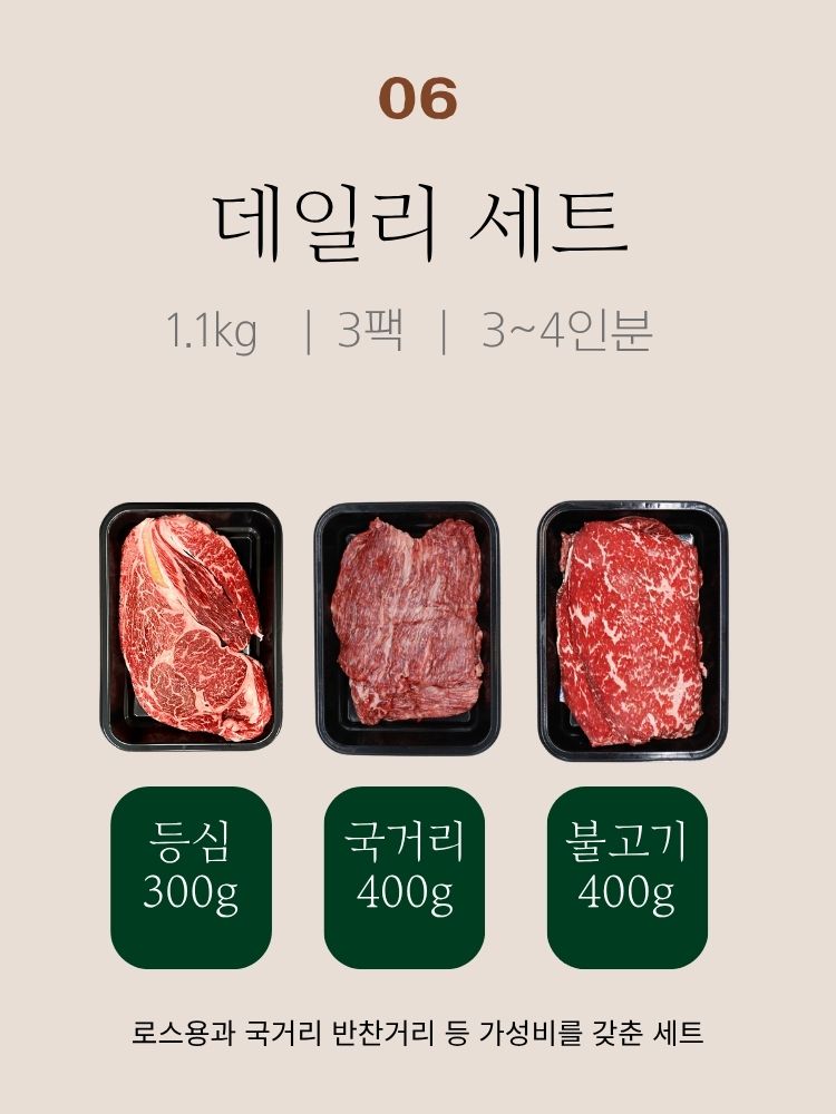 1++ 최상급 투뿔 한우 프리미엄 선물세트 1호 등심300g+갈비살300g+채끝300g+안심300g