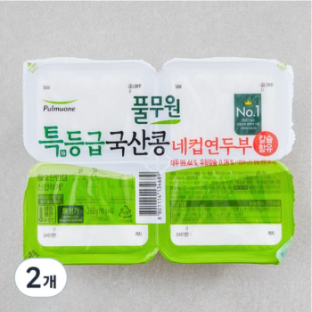 풀무원 특등급 국산콩 네컵연두부, 360g 2개