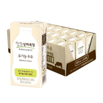 매일유업 상하목장 유기농 우유 200ml 24개