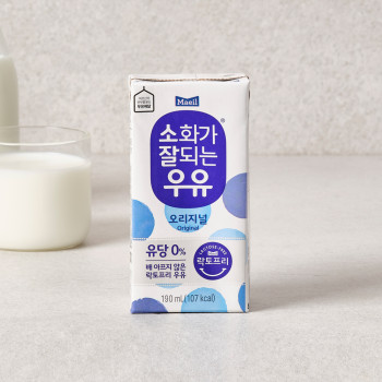 매일유업 소화가 잘되는 우유(락토프리) 오리지널 멸균 190ml 24팩