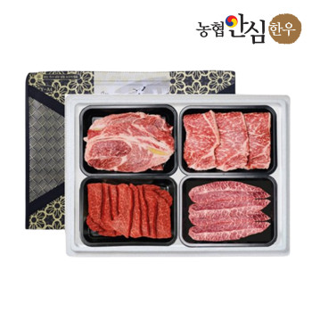 (농할) [농협안심한우] 1등급 한우세트 4호 1.2kg(등심300g,채끝300g,치마살300g,부채살300g)