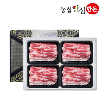 (농할) [농협안심한돈] 무항생제 돼지 한돈세트 1호 2kg(삼겹살 500g x 4팩)