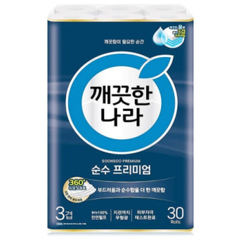 깨끗한나라 순수 프리미엄 3겹 25m 24+6롤 두루마리 휴지 화장지 롤휴지