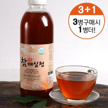 [3+1/총 4병_매실 60%] 깊고 진한 황매실로 담은 고흥 참 매실청 900ml (총 4병)