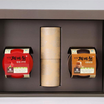 [전통식품] 안동제비원선물세트 12호(전통된장 480g + 찹쌀고추장 480g +전통간장 270ml)