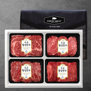 [횡성한우] 암소숙성 1등급 구이정육 혼합세트 [1.6kg-2.4kg]