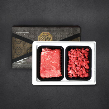 [아산한우] 1++ 무항생제 숙성한우 정육세트 1호 800g(불고기/국거리)