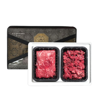 [아산한우] 1++ 무항생제 숙성한우 정육세트 1호 800g(불고기/국거리)