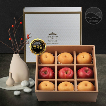 [선물세트] 사과 배 혼합선물세트 4.5kg 내외 사과 3수+배 6수+보자기포장