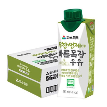 [파스퇴르] 무항생제인증 바른목장 우유 250mlx20개(실온)