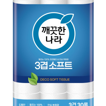 [깨끗한나라] 3겹 소프트 27m 30롤_R 두루마리/휴지/티슈/화장지