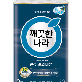 [깨끗한나라] 순수 프리미엄 25m 30롤-N 두루마리/휴지/티슈/화장지