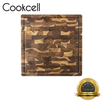 [Cookcell] 쿡셀 티크 엔드그레인 원목정사각 도마 / 35.5*35.5*3.2cm
