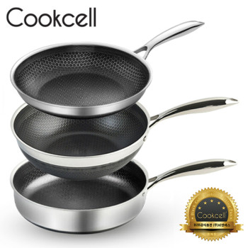 [Cookcell] 쿡셀 통3중 더블 세라믹 코팅 블랙에디션 IH 프라이팬 28cm + 궁중팬 28cm + 소테팬 28cm 3종