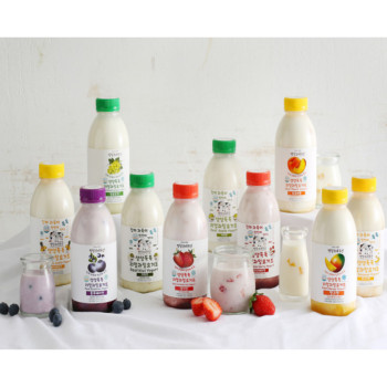 [인해] 생생톡톡리얼 과일요거트 500ml 딸기맛 블루베리맛 복숭아맛 청포도맛