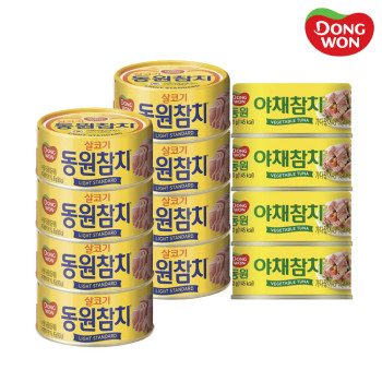[동원] 라이트스탠다드 참치 85g 8캔 + 야채참치 90g 4캔
