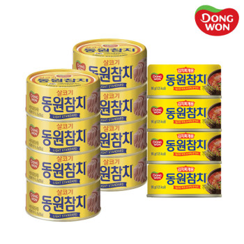 [동원] 라이트스탠다드 참치 85g 8캔 + 김치찌개용참치 90g 4캔