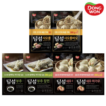 [동원] 딤섬 새우하가우 300g 2봉 + 부추창펀 390g 2봉 + 샤오룽바오 390g 2봉