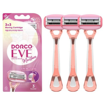 도루코 여성용 이브 모이스쳐 바디 제모 면도기, 3개입
