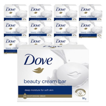도브 뷰티 크림 바 비누, 90g, 12개입