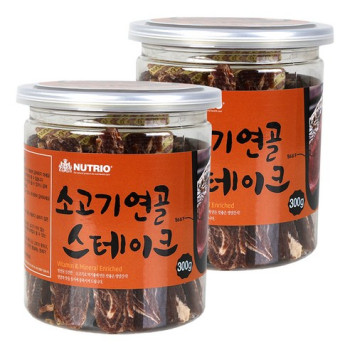 뉴트리오 스테이크 반려견 간식 소고기 연골맛 300g, 2개