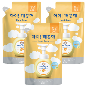 아이깨끗해 순 핸드워시 파우더향 리필용, 450ml, 3개