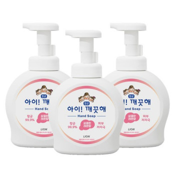 아이깨끗해 핸드워시 용기형 상큼한 레몬향, 490ml, 3개