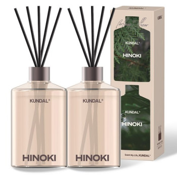 쿤달 대용량 퍼퓸 디퓨저 + 섬유스틱 세트 히노키향 500ml, 2개