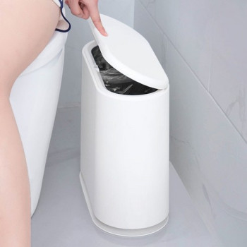 제로리빙 슬림한 방수 원터치 쓰레기통 욕실 휴지통 10L