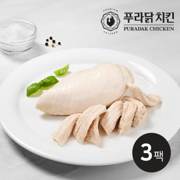 [누리는특가] 푸라닭 치킨 스팀통 닭가슴살 100g(3팩) 오리지널/ 블랙올리브/ 고추할라피뇨