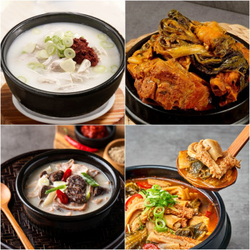 [온웨이] 국산 정성이 듬뿍 들은 진한 사골곰탕 감자탕 남원추어탕 순대국밥 들깨된장국 골라담기