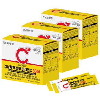 경남제약 퓨어 비타민C 3000 고함량 90포, 270g, 3개