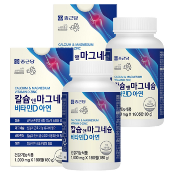 종근당 칼슘 앤 마그네슘 비타민D 아연, 180정, 2개