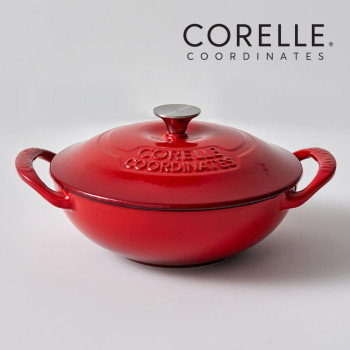 [코렐] 코디네이츠 무쇠 스칼렛 레드 22cm 웍냄비