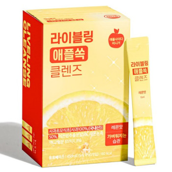 라이블링 애플쏙 클렌즈 레몬맛 옐로우 애사비 애플사이다비니거, 30개, 15ml