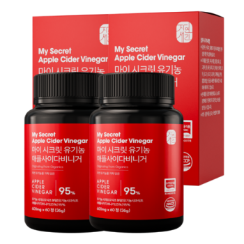 자연새긴 마이 시크릿 애사비 유기농 애플사이다비니거 사과초모식초, 2개, 60정