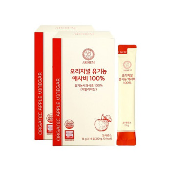 아르디엠 오리지널 유기농 애사비 100% 애플사이다비니거 스틱 14회분, 2개, 210ml