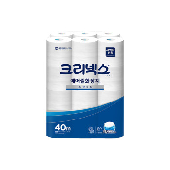 [크리넥스] 에어셀 물에 잘 녹는 화장지 40m 24롤 1팩/2팩/3팩