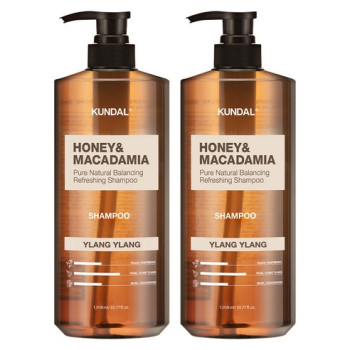 쿤달 허니 앤드 마카다미아 네이처 샴푸 일랑일랑, 1.058L, 2개