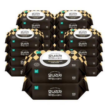 모나리자 내추럴 플러스 물티슈 캡형 100매 20개입