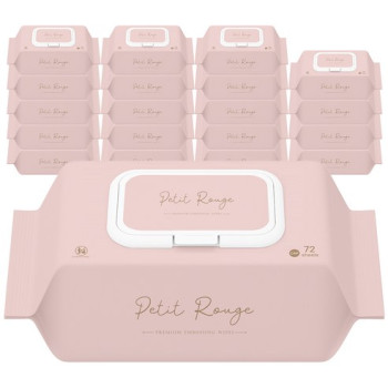 쁘띠루쥬 프리미엄 초순수 엠보싱 물티슈 캡형 72매 20개입