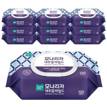 모나리자 마일드 물티슈, 120매, 10개입