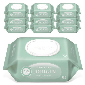 깨끗한나라 베이비 케어 디 오리진 물티슈 캡형 100매 10개입