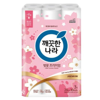 [깨끗한나라] 벚꽃 프리미엄 3겹 28m 30롤