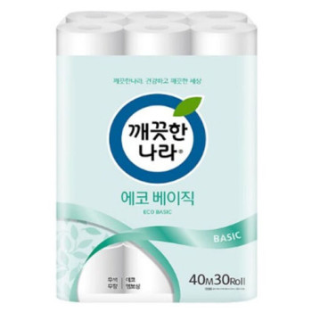 [깨끗한나라] 에코 베이직 2겹 40m 30롤