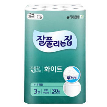 [잘풀리는집] 화이트 3겹데코 28m 30롤