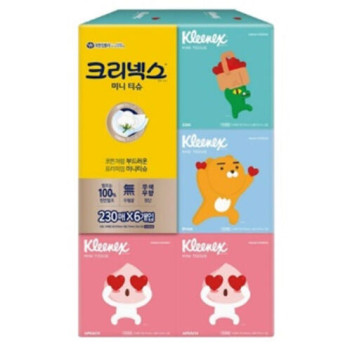 [크리넥스] 카카오 미니각티슈 230매x6입