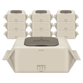 브라운라이프 그레이지 도톰한 대용량 아기물티슈 캡형 100매 10개입