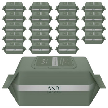 안디 시그니처 저자극 대용량 아기물티슈 캡형 102매 20개입