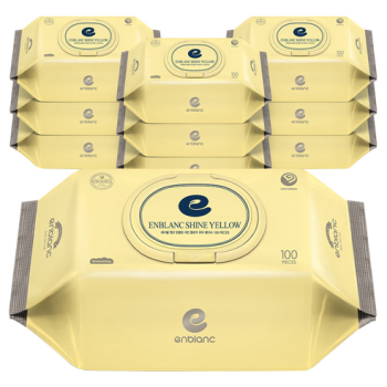 앙블랑 샤인 옐로우 유아물티슈 캡형 100매 10개입